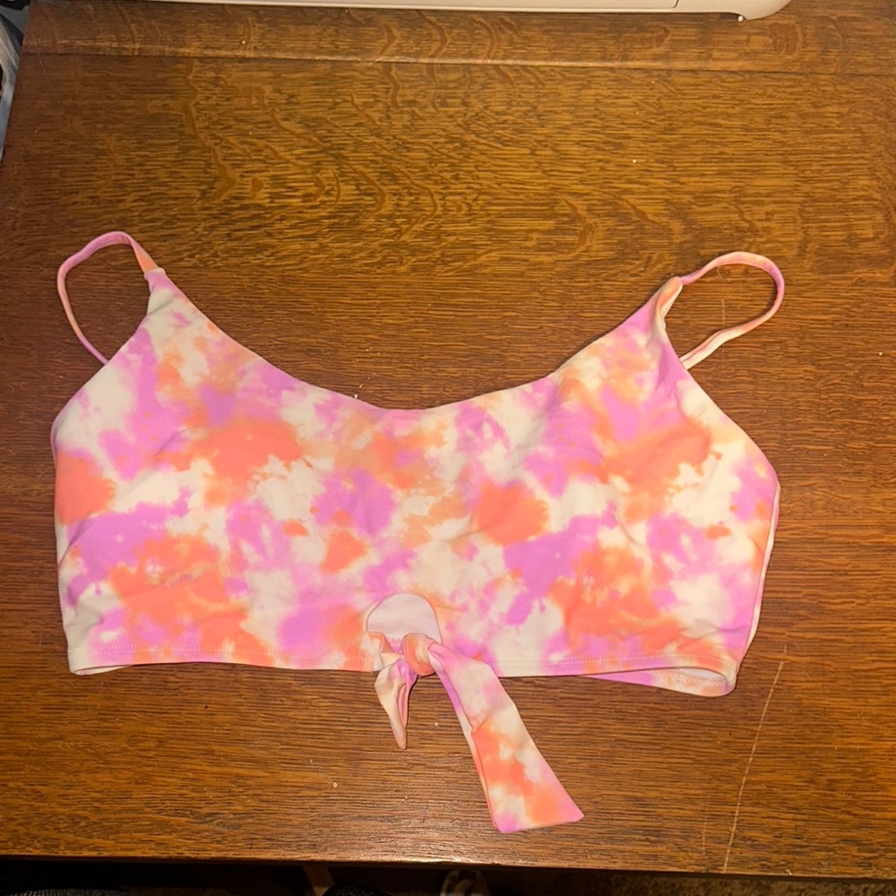 Tie-Dye Swimsuit Top with Bow
